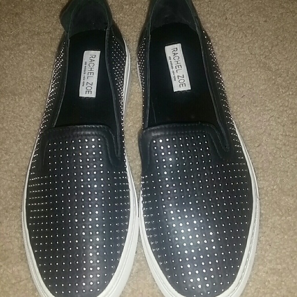 Rachel Zoe real Leather studded nwt sneakers - Picture 2 of 4